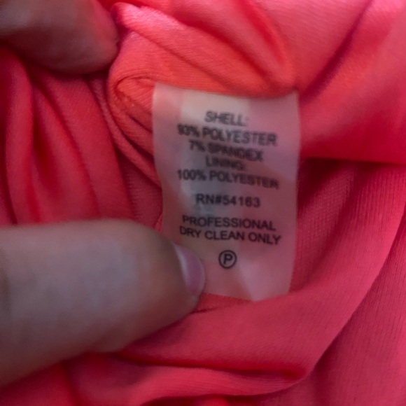 Calvin Klein Orange Pink Pleated Halter Mini Dress - Picture 4 of 13